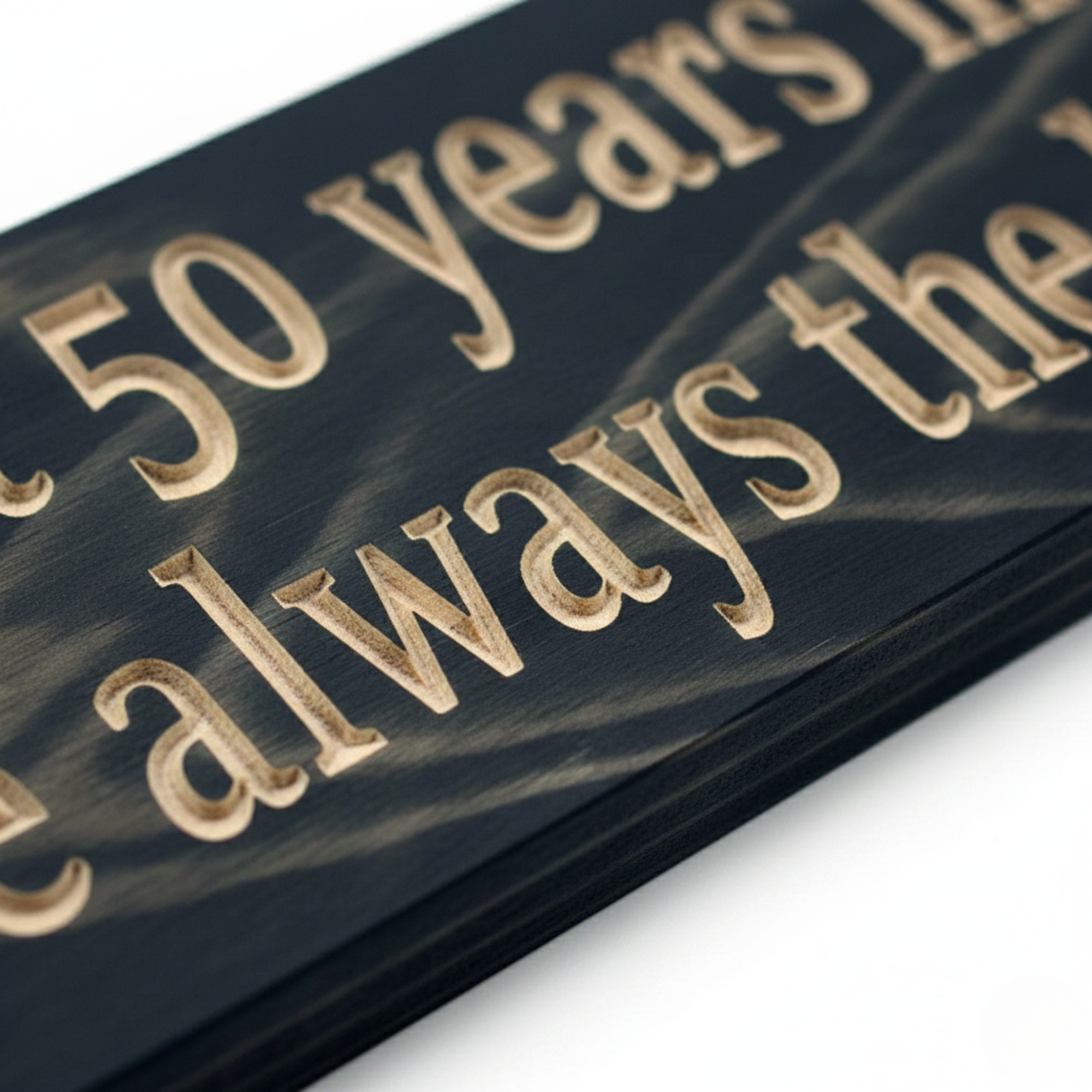 bluegrass-gifts-wooden-sign-us-vs-them - funny 50th anniversary carved wood by Bluegrass Gifts