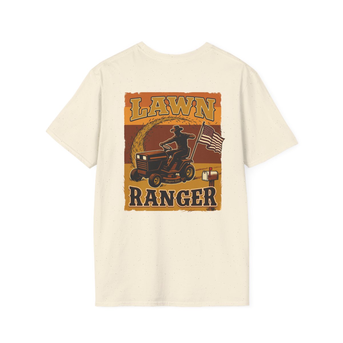 Funny Country Shirt — "Lawn Ranger" Riding Mower Tee in Natural