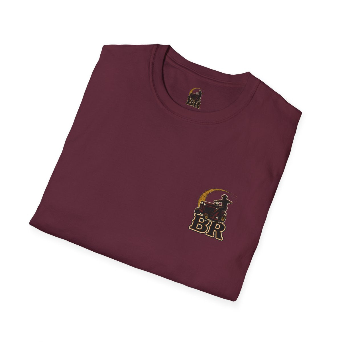 Funny Country Shirt — "Lawn Ranger" Riding Mower Tee in Maroon