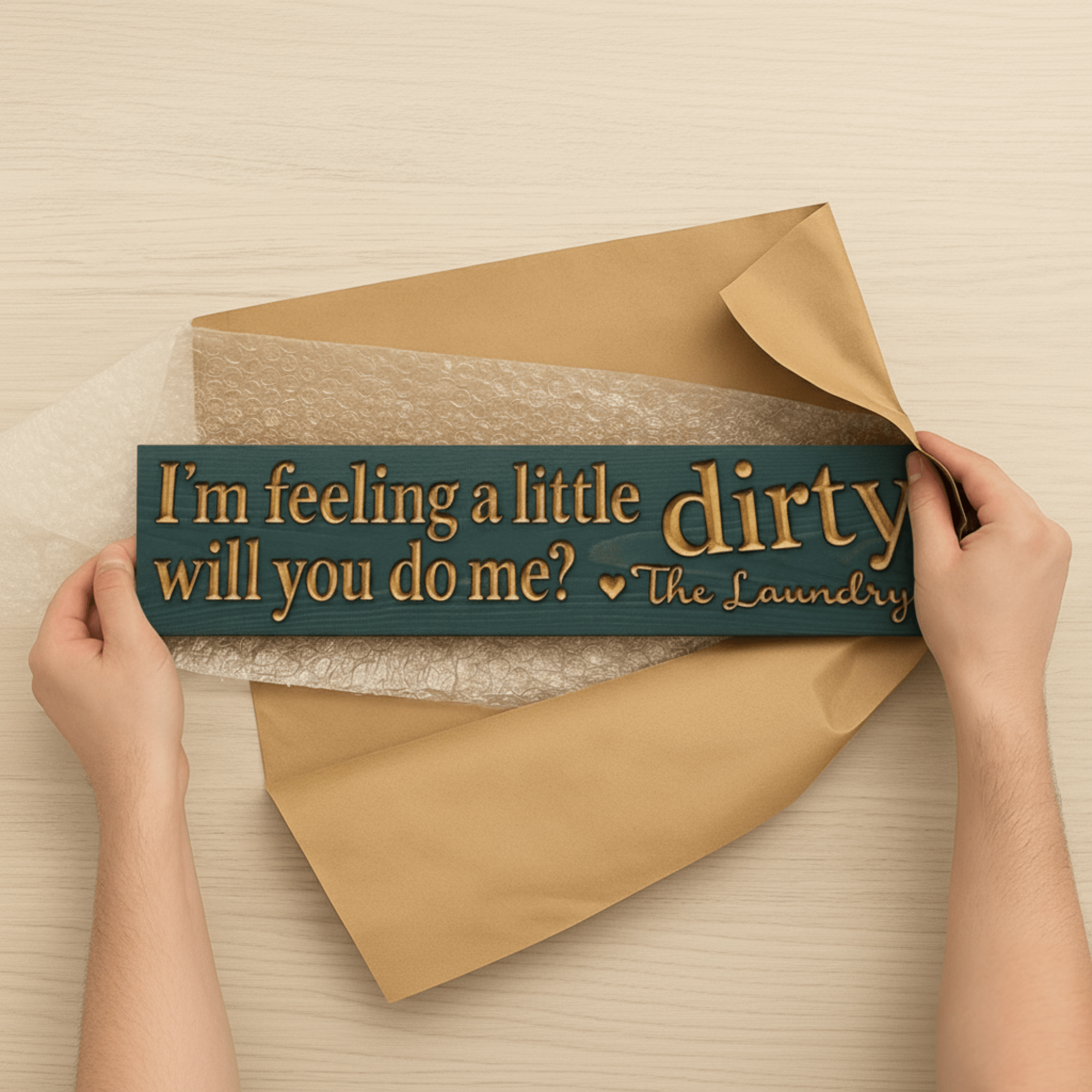funny-housewarming-gift-for-couple-laundry-sign - funny laundry room sign wood sign by Bluegrass Gifts, handmade in Kentucky