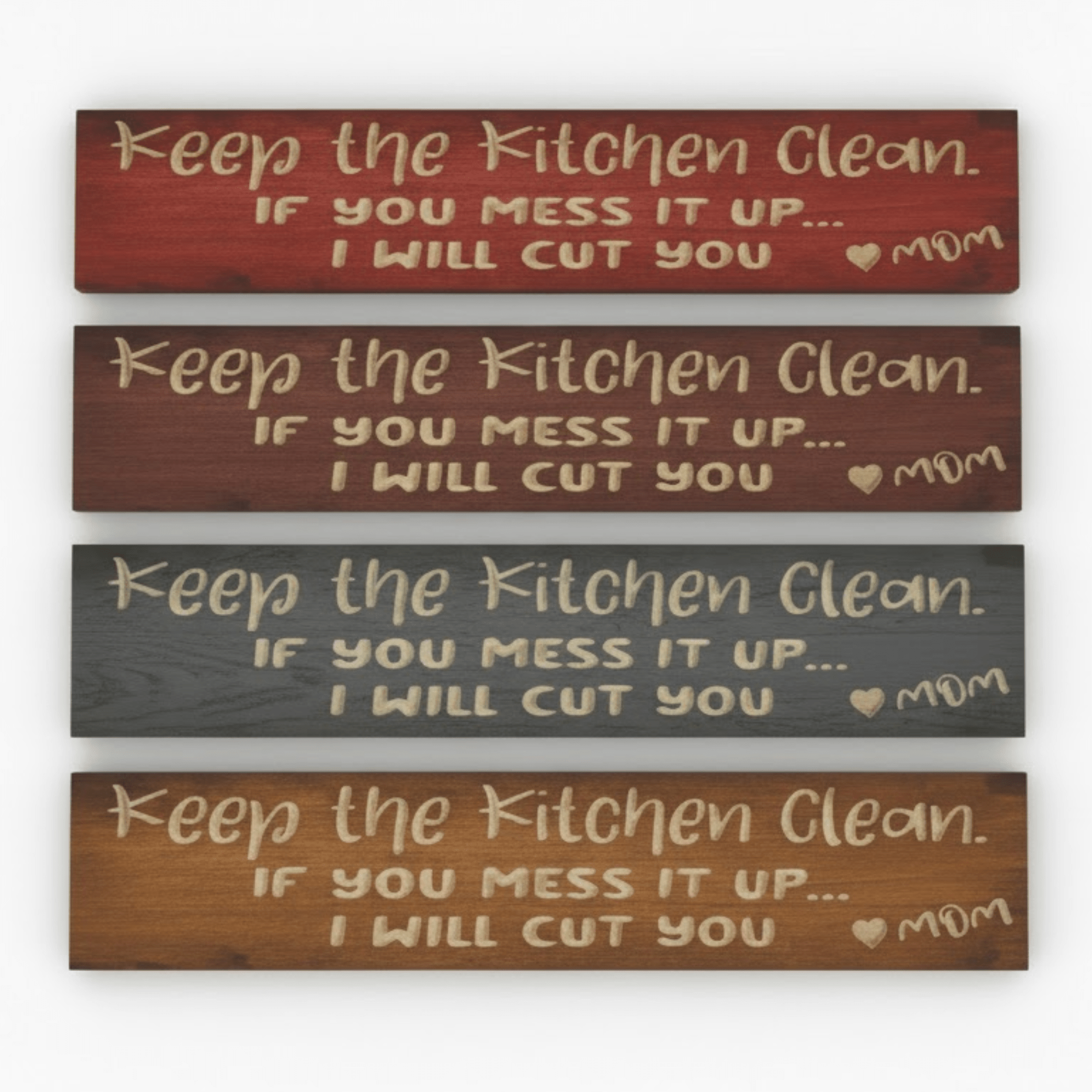 unboxing-funny-housewarming-gift-for-mom - funny mom kitchen sign wood sign by Bluegrass Gifts, handmade in Kentucky