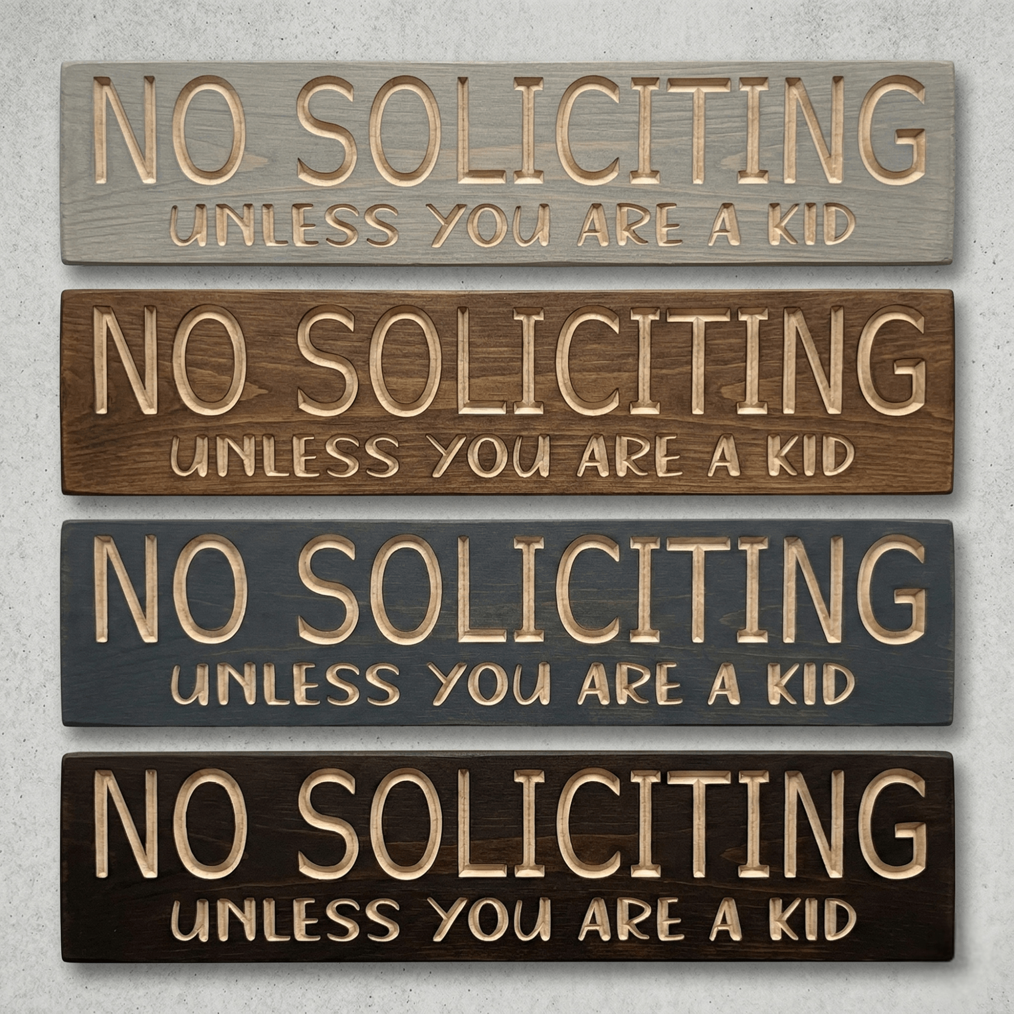 macro-v-carve-detail-wood-sign - funny no soliciting sign wood sign by Bluegrass Gifts, handmade in Kentucky