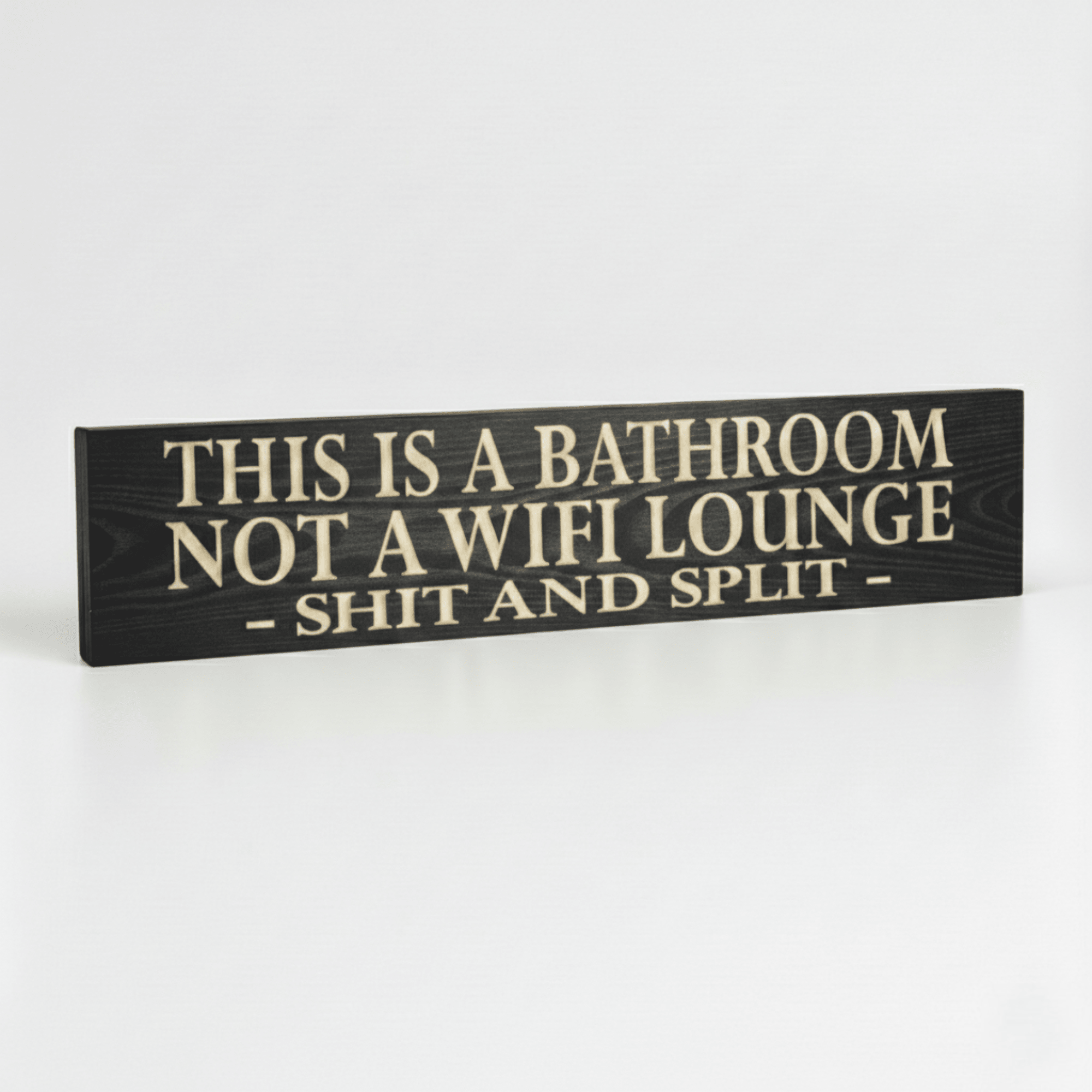 funny-housewarming-gag-gift-for-men-bathroom- - funny shit and split carved wood si by Bluegrass Gifts