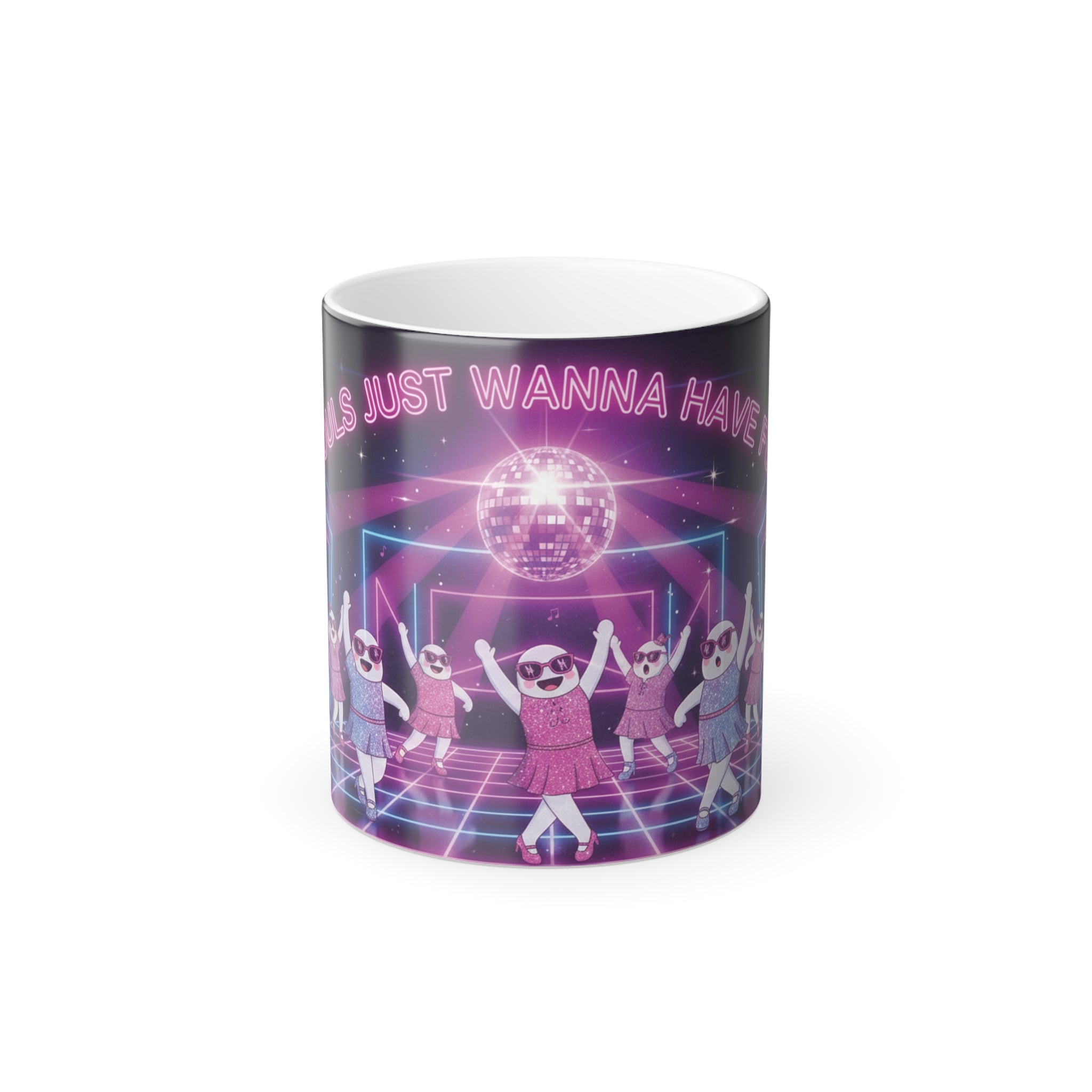 Ghouls Just Wanna Have Fun Magic Mug - magic mug design revealed with hot liquid by Bluegrass Gifts