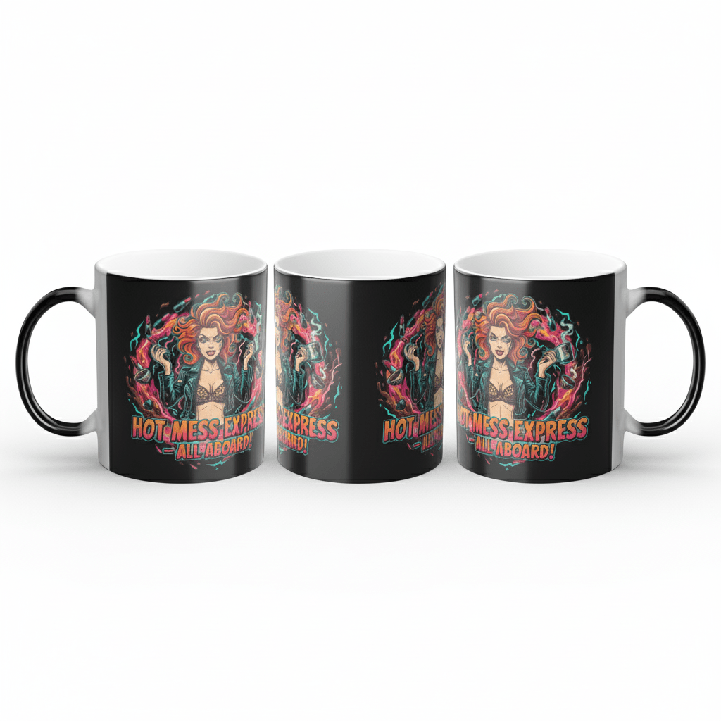 Hot Mess Express Magic Mug - heat activated color change video by Bluegrass Gifts