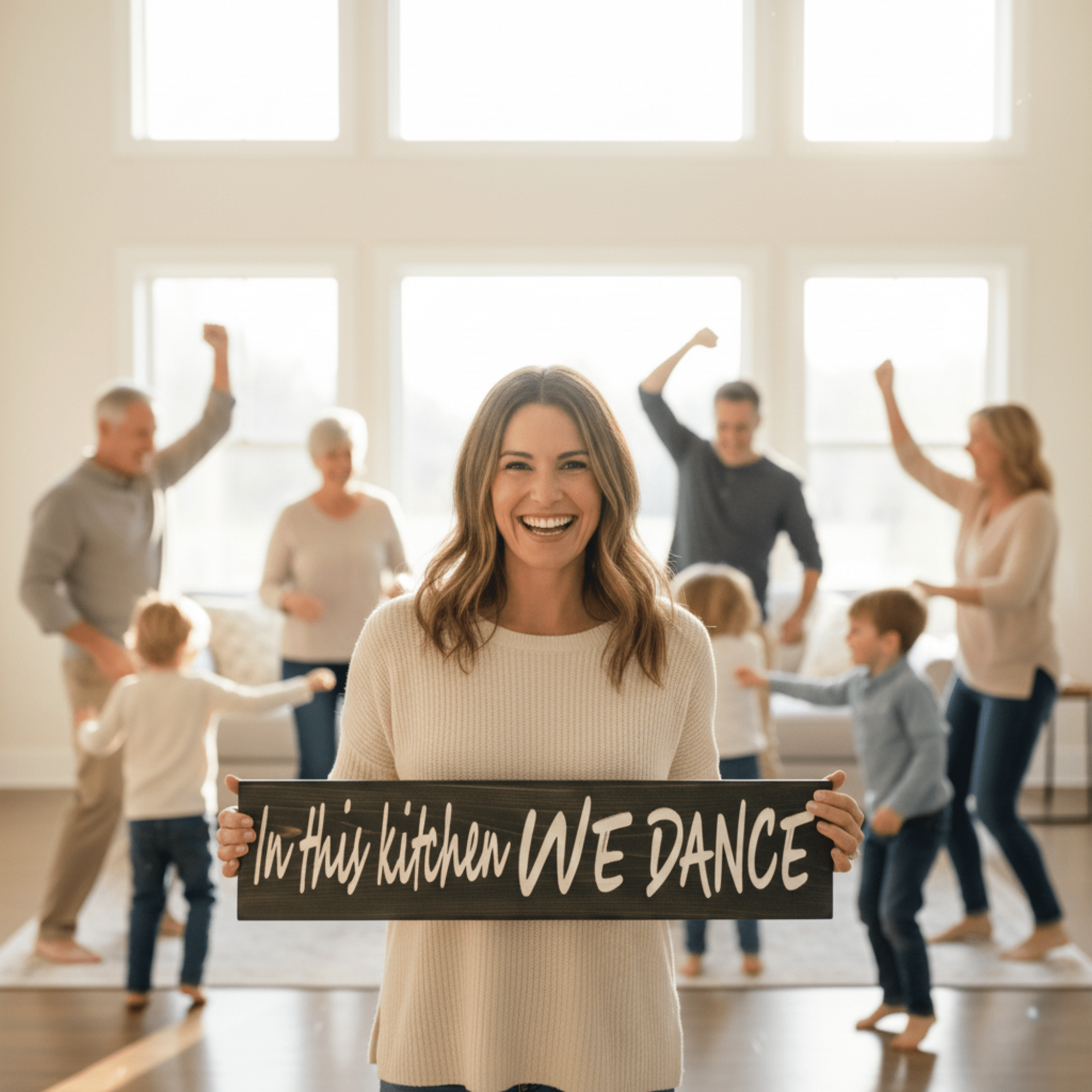 farmhouse-kitchen-decor-couple-dancing-lifest - in this kitchen we dance wood sign by Bluegrass Gifts