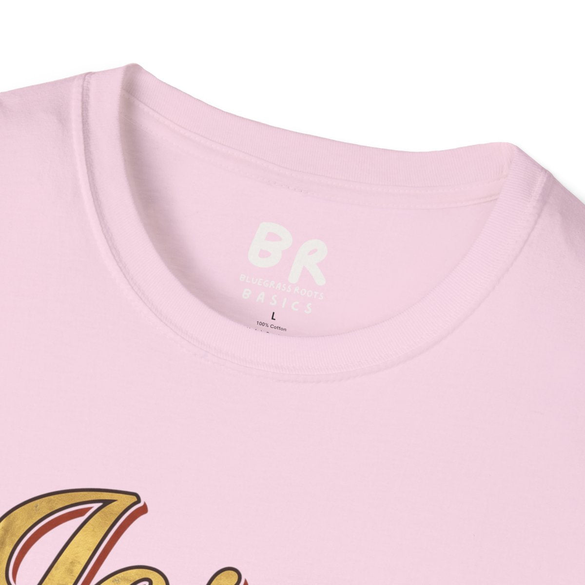 Jesus Is King Shirt — Gold Leaf Script Christian Tee in Light Pink