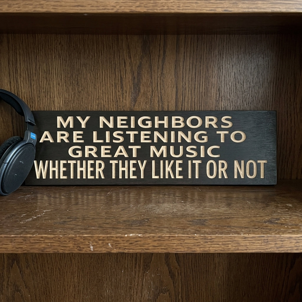 Music Room Sign — My Neighbors Are Listening to Great Music