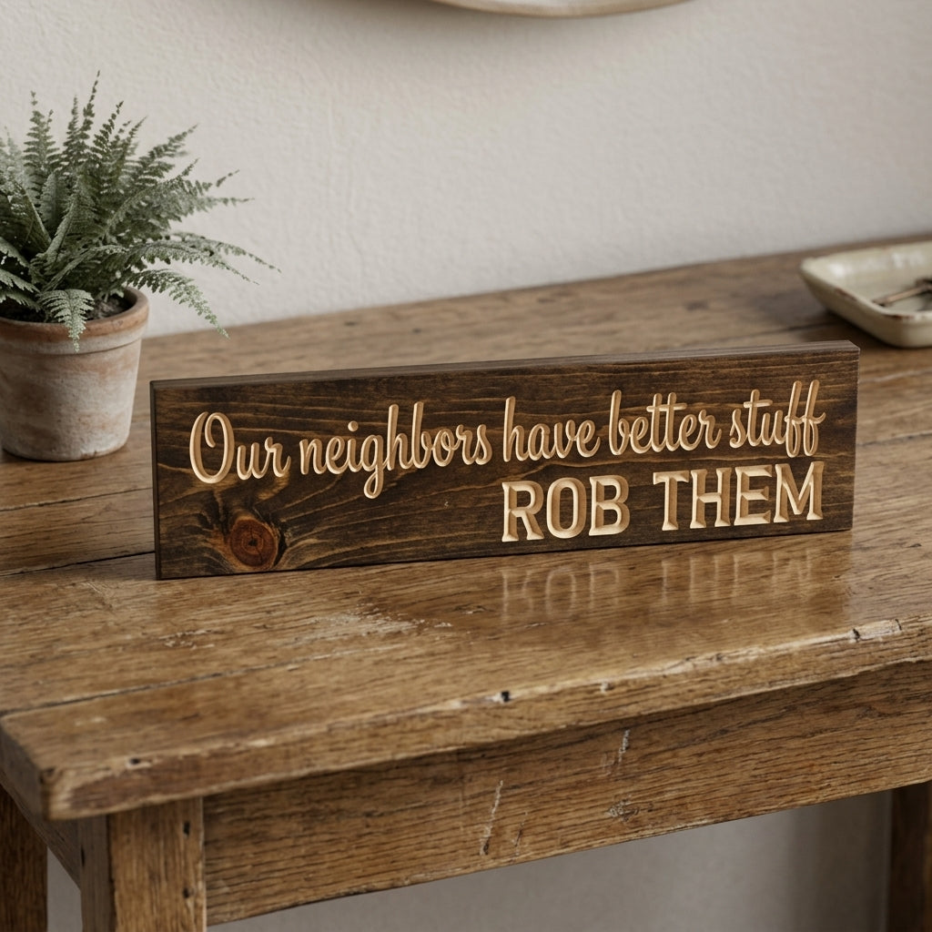 Funny Neighbor Sign — Our Neighbors Have Better Stuff