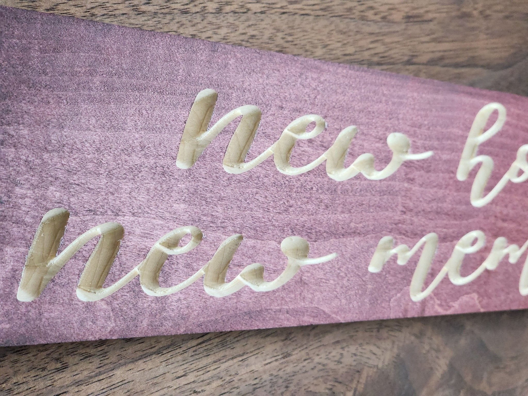 new home new memories wood sign - housewarming gift sign - CNC-carved by Bluegrass Gifts