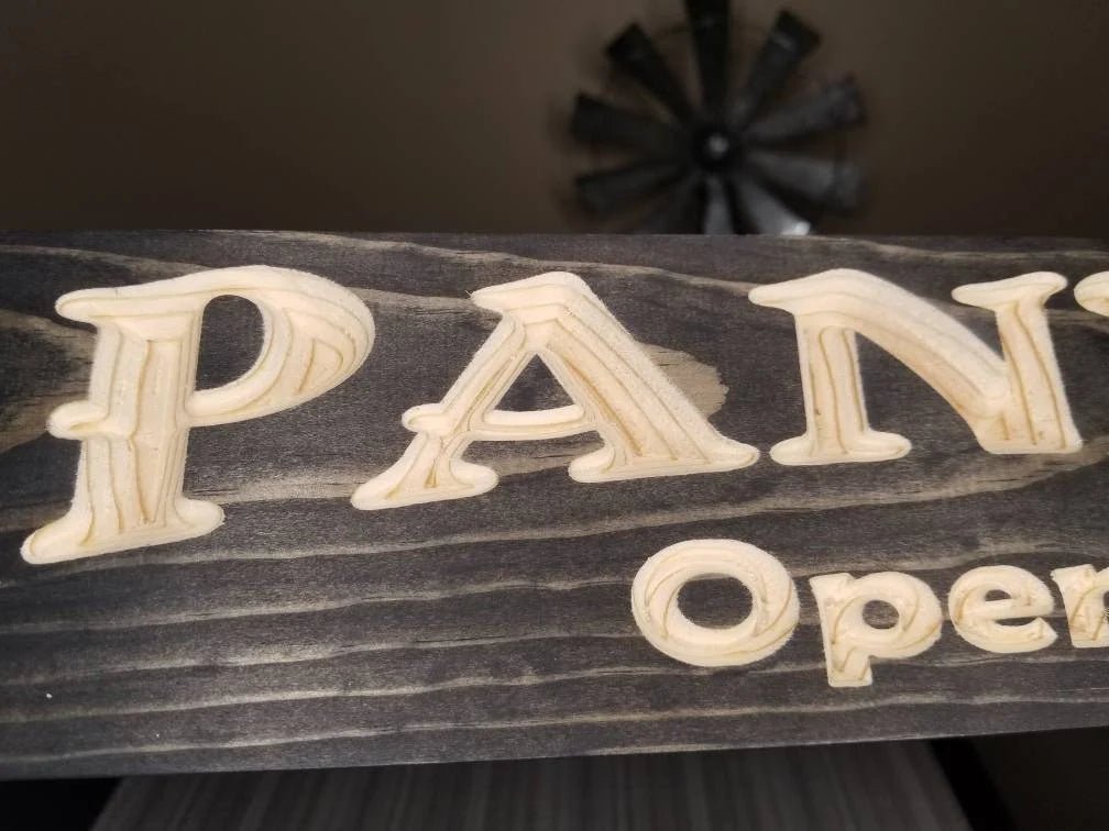 pantry open 24/7 wood sign - farmhouse kitchen sign - CNC-carved by Bluegrass Gifts