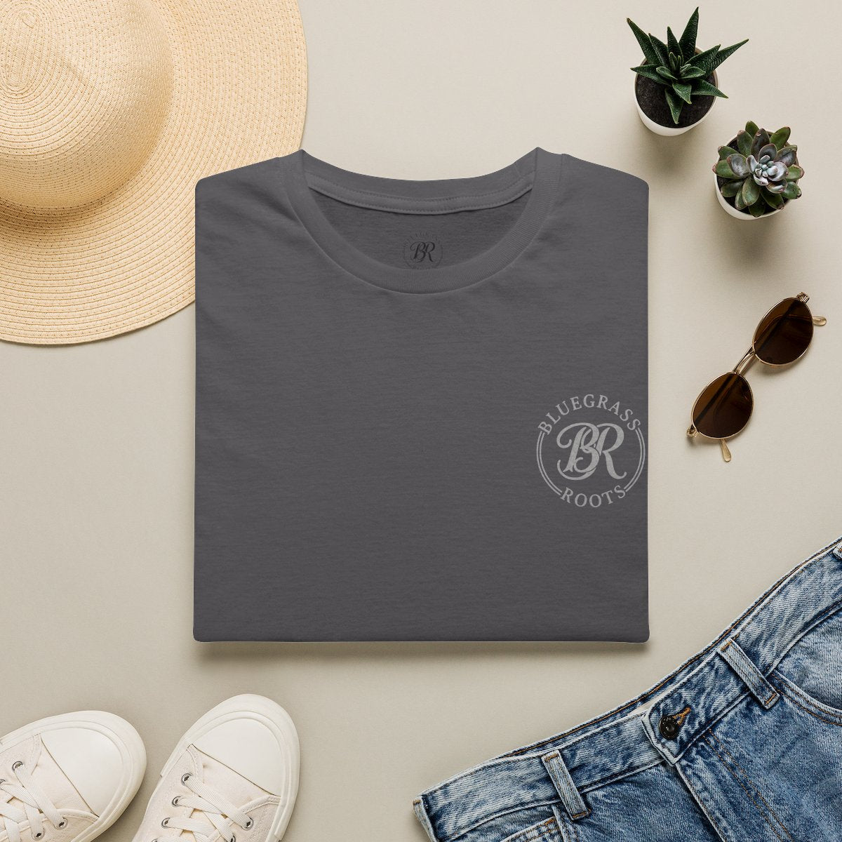 Punchy Shirt — "I Herd That!" Glam Goat Western Boho Tee in Charcoal