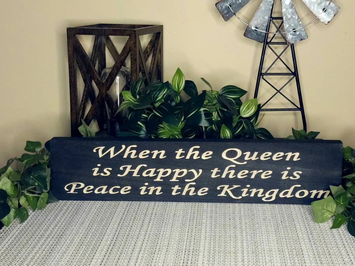 queen wall art wood sign - funny wall art - CNC-carved by Bluegrass Gifts
