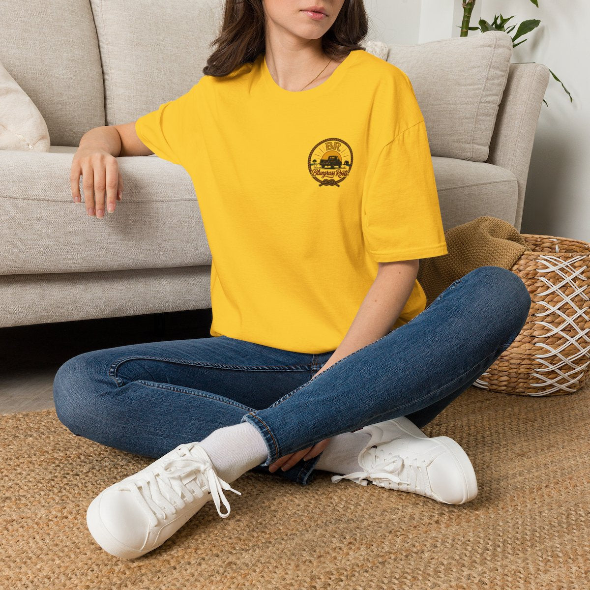 Raised Right Shirt — "Raised Right, Ran Wild, Came Home" Tee in Daisy