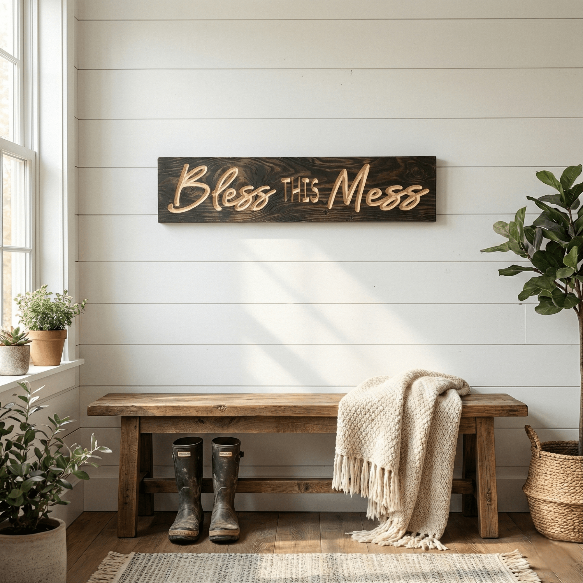 bluegrass-gifts-wooden-sign-sizes-small-mediu - rustic bless this mess carved wood by Bluegrass Gifts