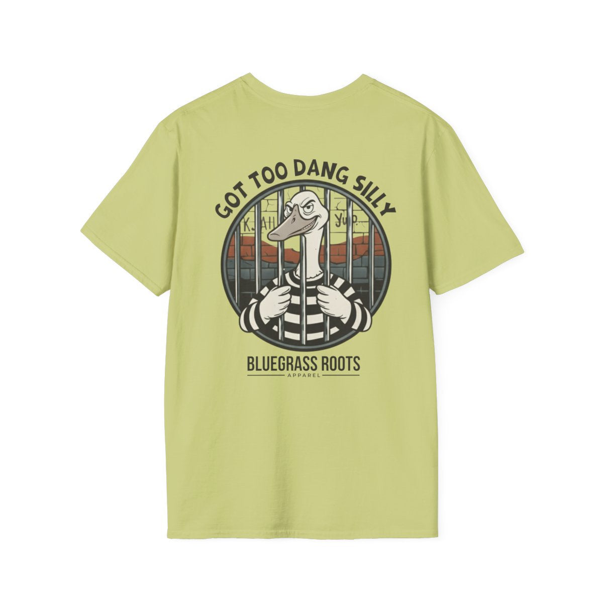 Silly Goose Shirt — "Got Too Dang Silly" Graphic Tee in Pistachio
