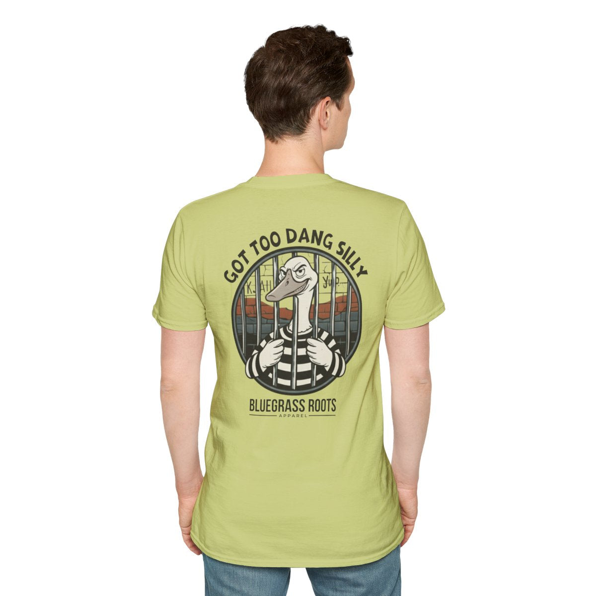 Silly Goose Shirt — "Got Too Dang Silly" Graphic Tee in Pistachio