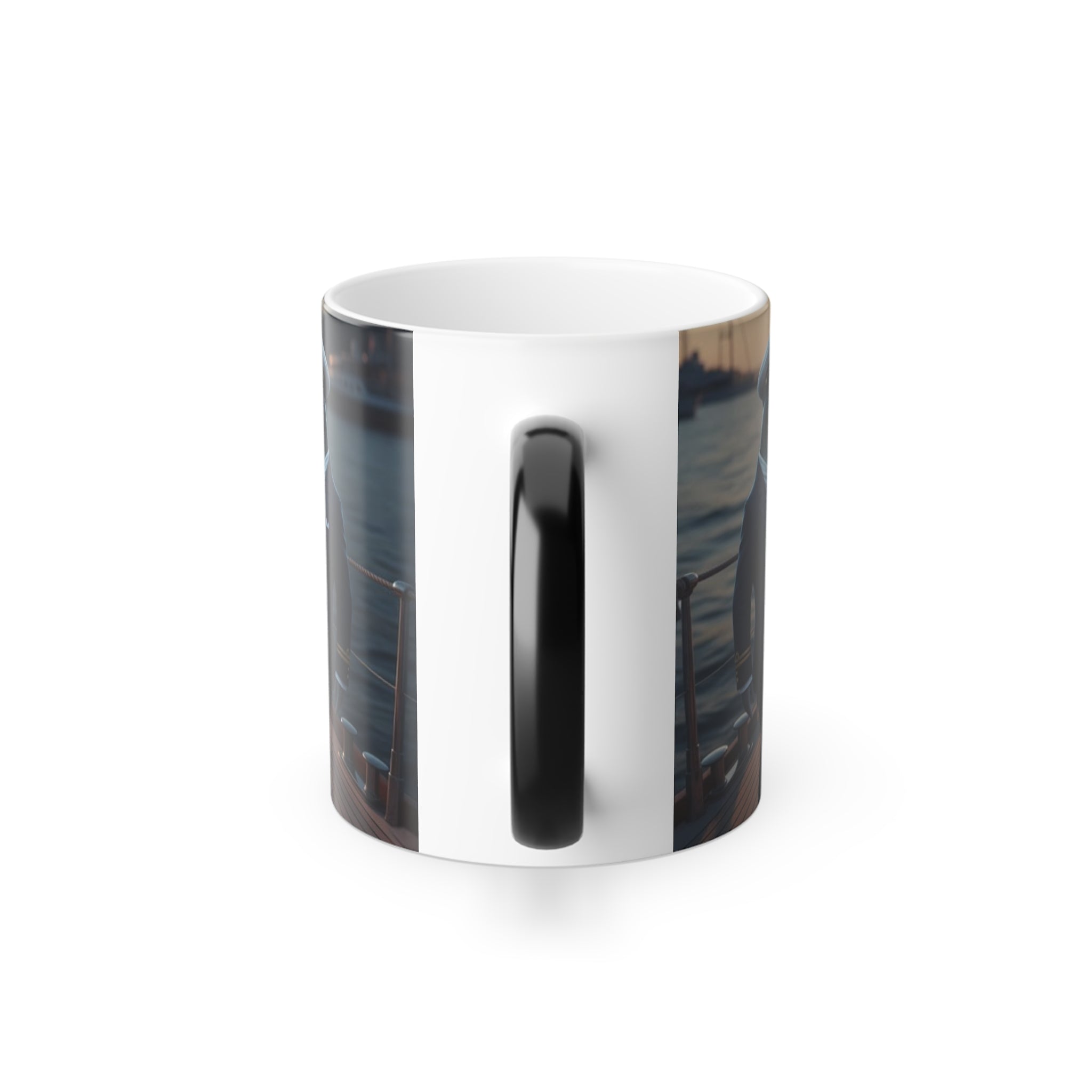 The Sardine Society Magic Mug - 11oz coffee mug held in hand showing size by Bluegrass Gifts