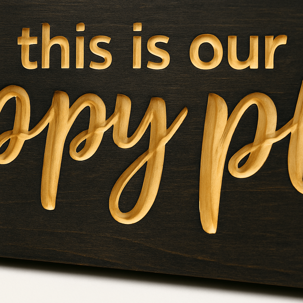 bluegrass-gifts-wooden-sign-us-vs-them - this is our happy place wood sign by Bluegrass Gifts, handmade in Kentucky