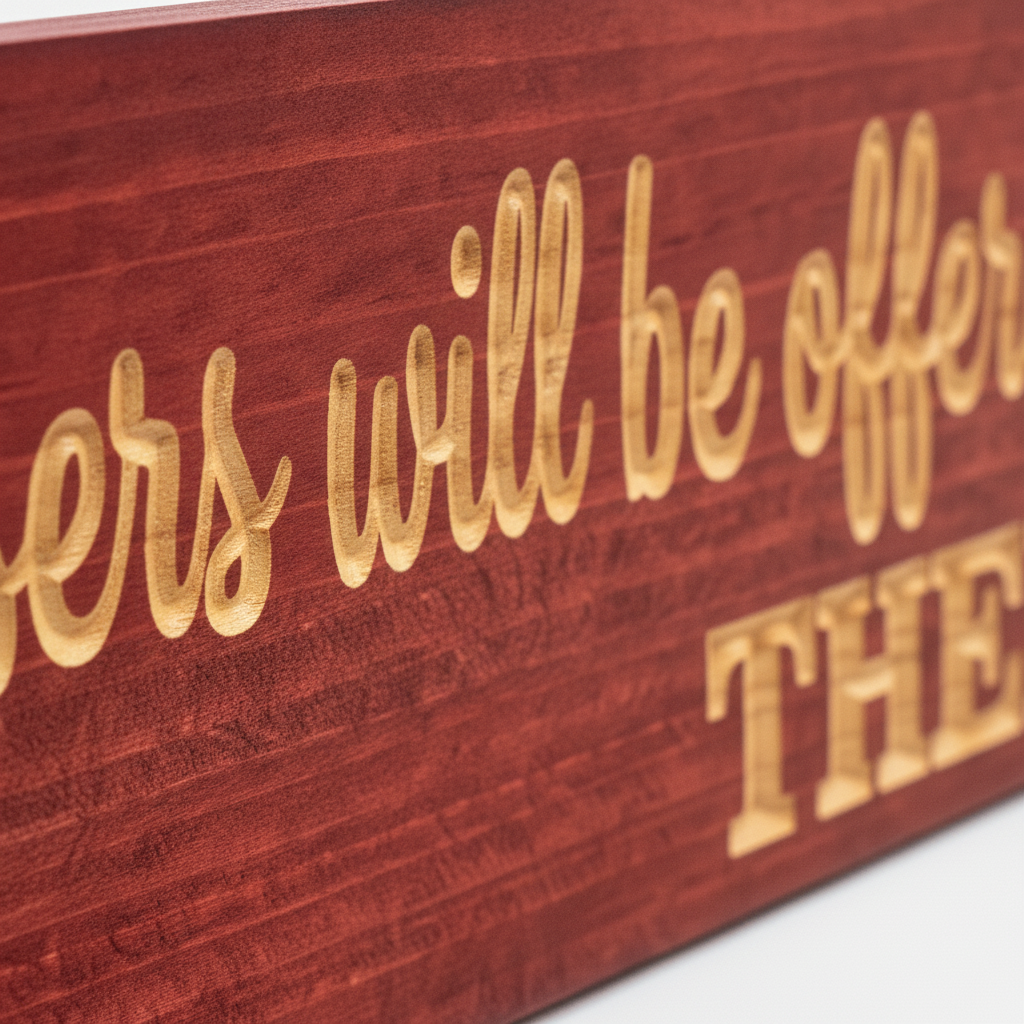 Funny No Trespassing Sign — Trespassers Offered Bourbon — carved lettering detail — Bluegrass Gifts
