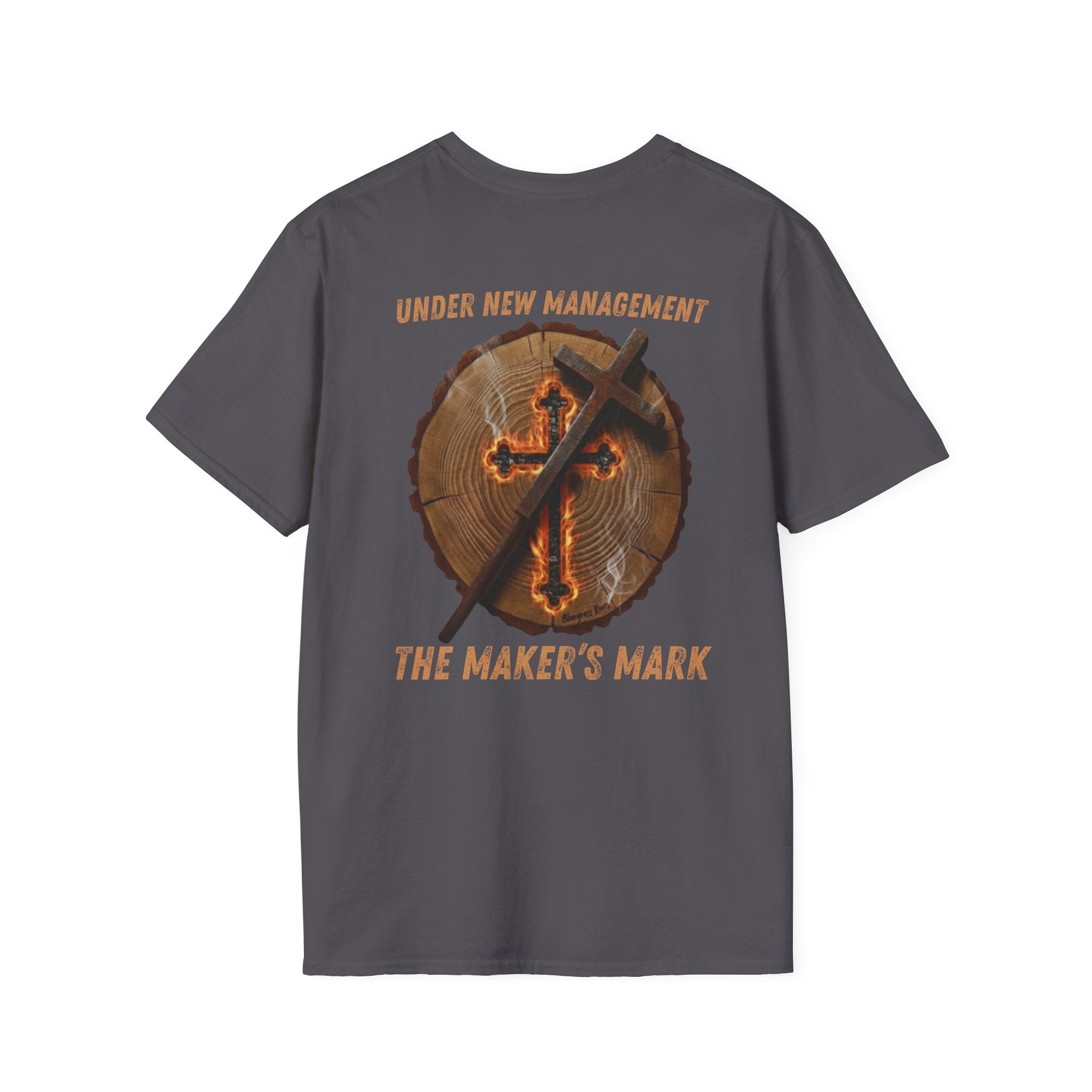 Under New Management Graphic Tee - graphic tee product mockup by Bluegrass Gifts