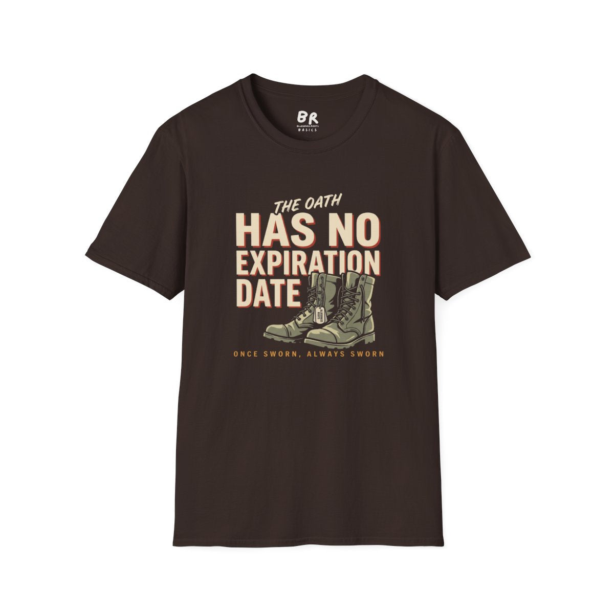Veteran Shirt — "The Oath Has No Expiration Date" Tee in Dark Chocolate