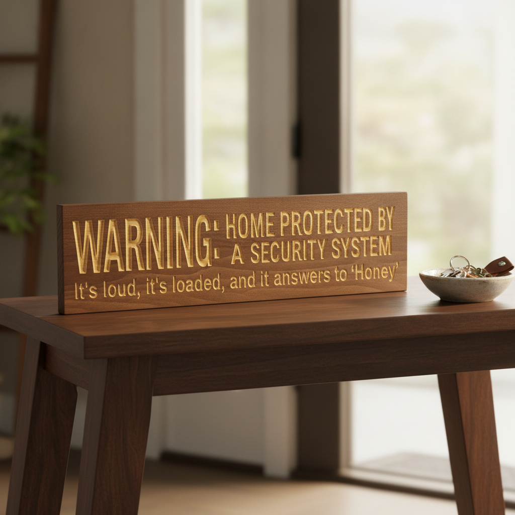 Funny Security Sign — It's Loud, It's Loaded, Answers To Honey — product details — Bluegrass Gifts