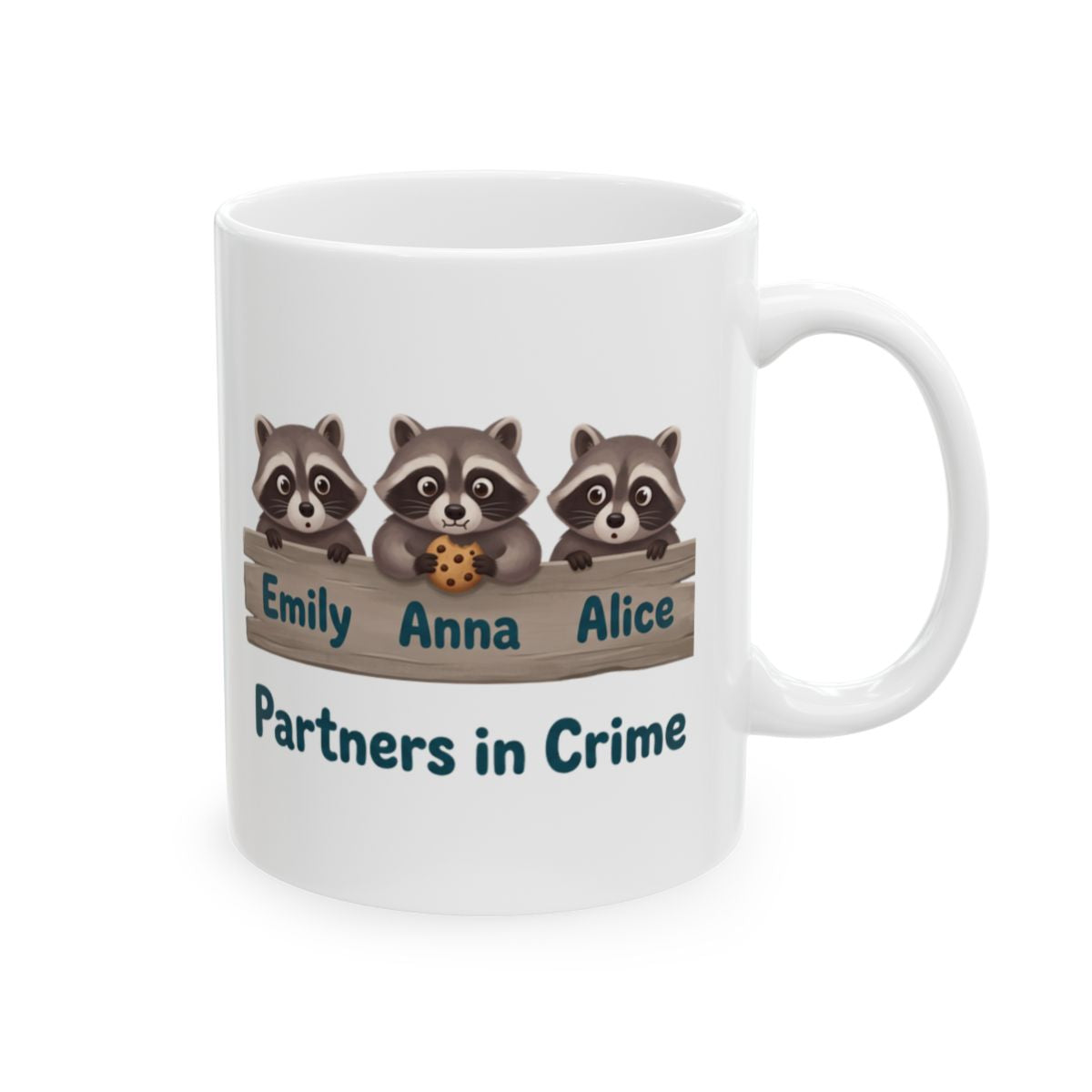 Partners in Crime Mug — Personalized Best Friends Mug with 2, 3 or 4 Names