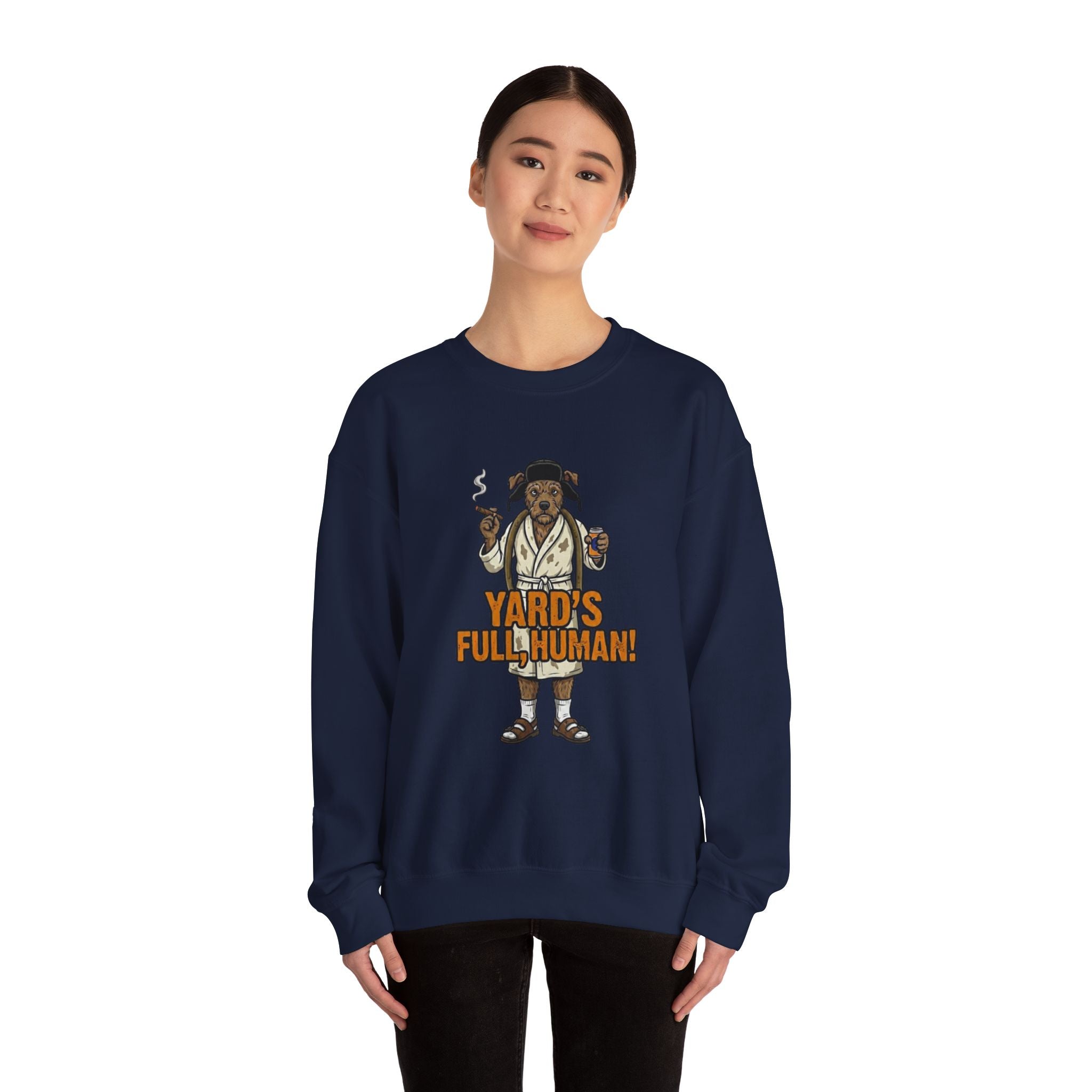 Yards Full, Human Crewneck Sweatshirt - crewneck sweatshirt color option by Bluegrass Gifts