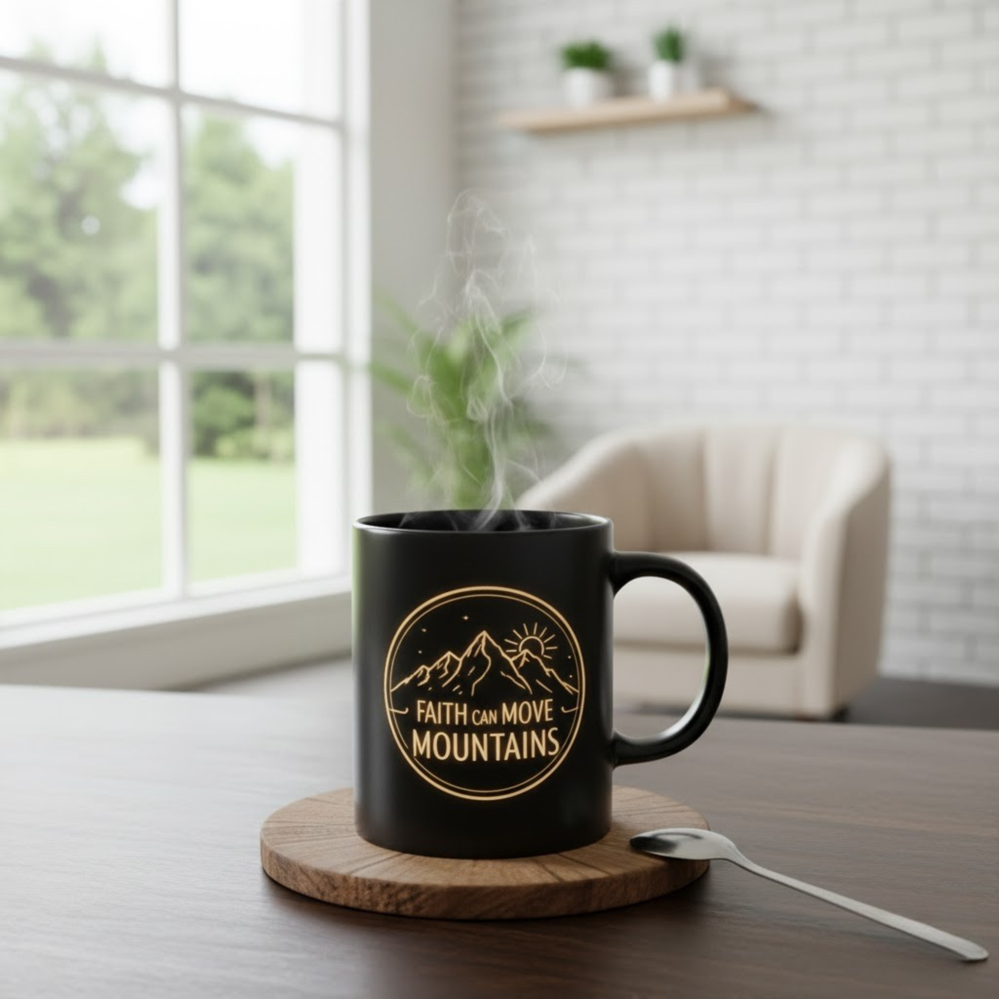 Faith and inspirational magic mugs revealing uplifting quotes and Bible verses with heat