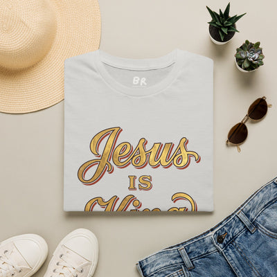 Jesus Is King gold leaf shirt in S
