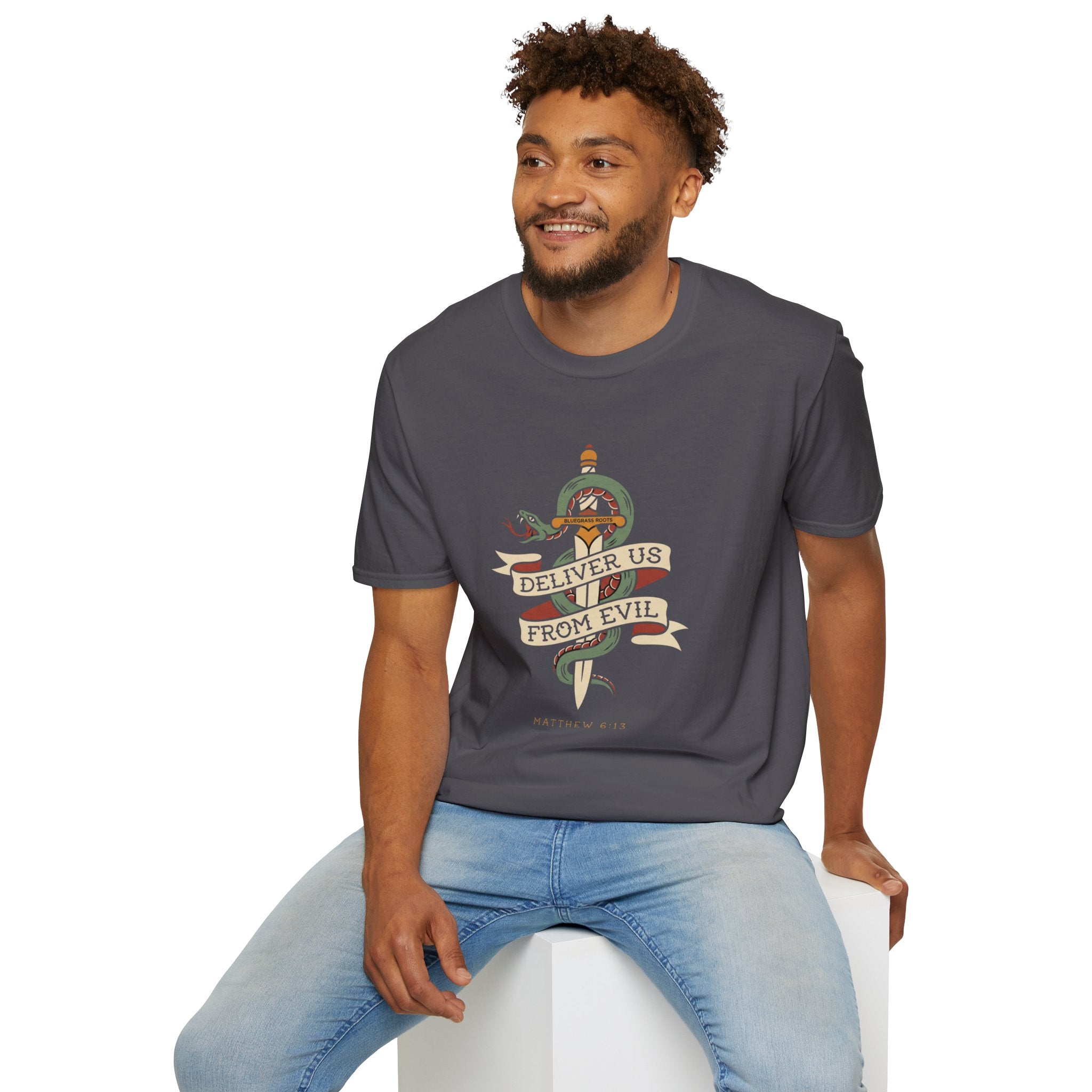 Deliver Us From Evil christian graphic tee