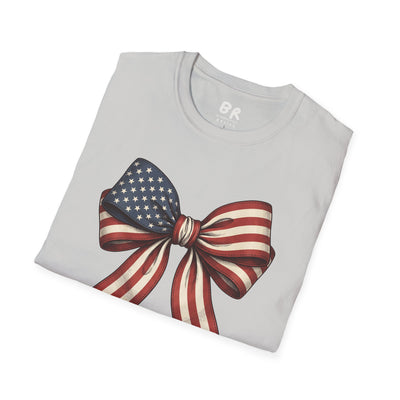 American flag bow 4th of July shirt