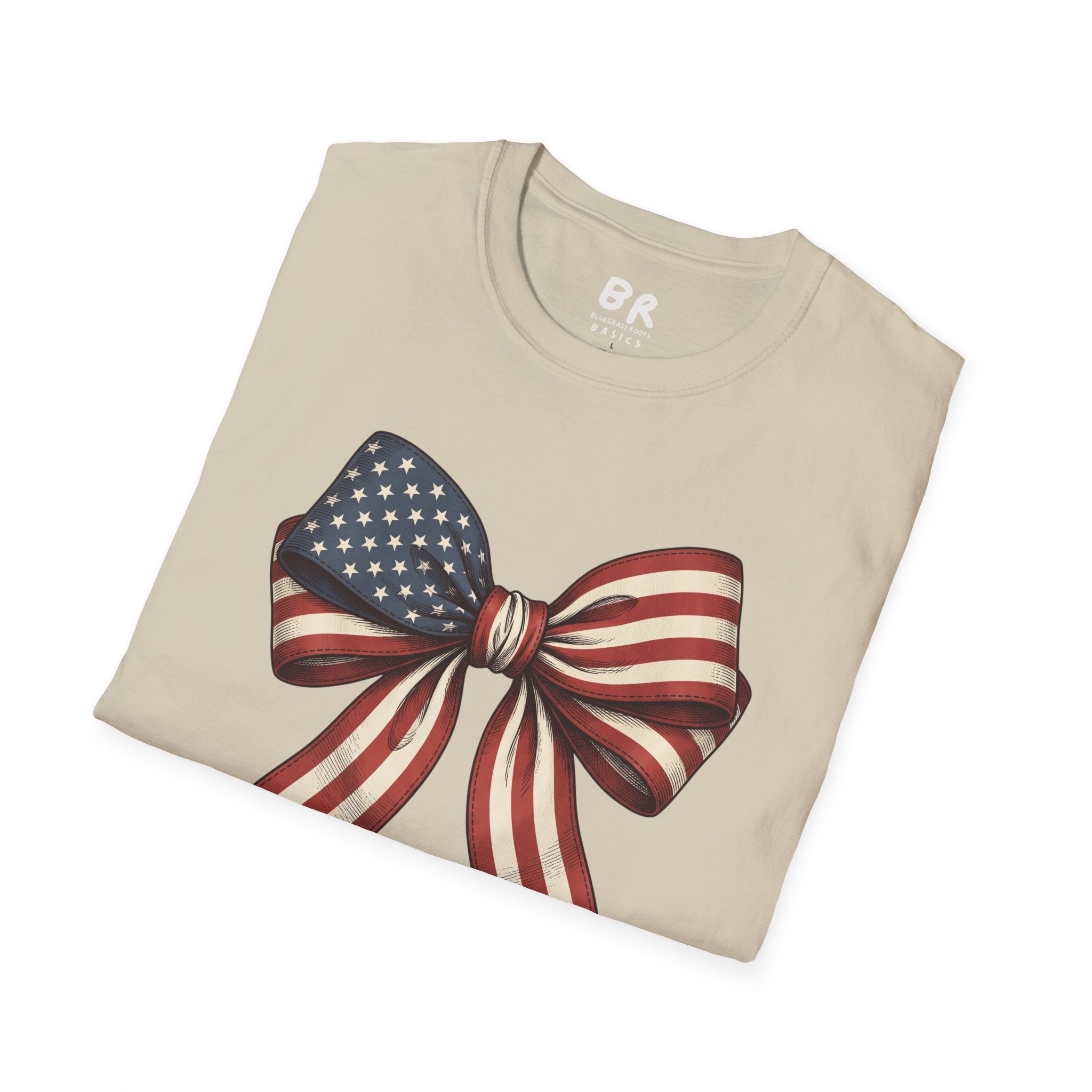 American flag bow 4th of July shirt