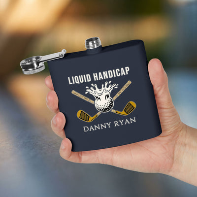 Liquid Handicap Golf Flask — Personalized 6oz Whiskey Flask for Golfers