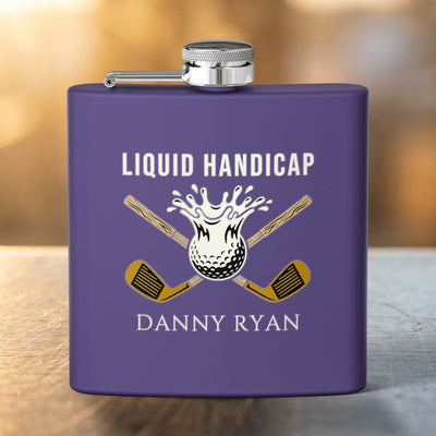 Liquid Handicap Golf Flask — Personalized 6oz Whiskey Flask for Golfers