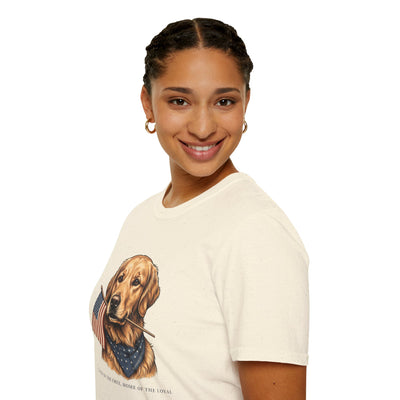 Golden retriever patriotic shirt for women