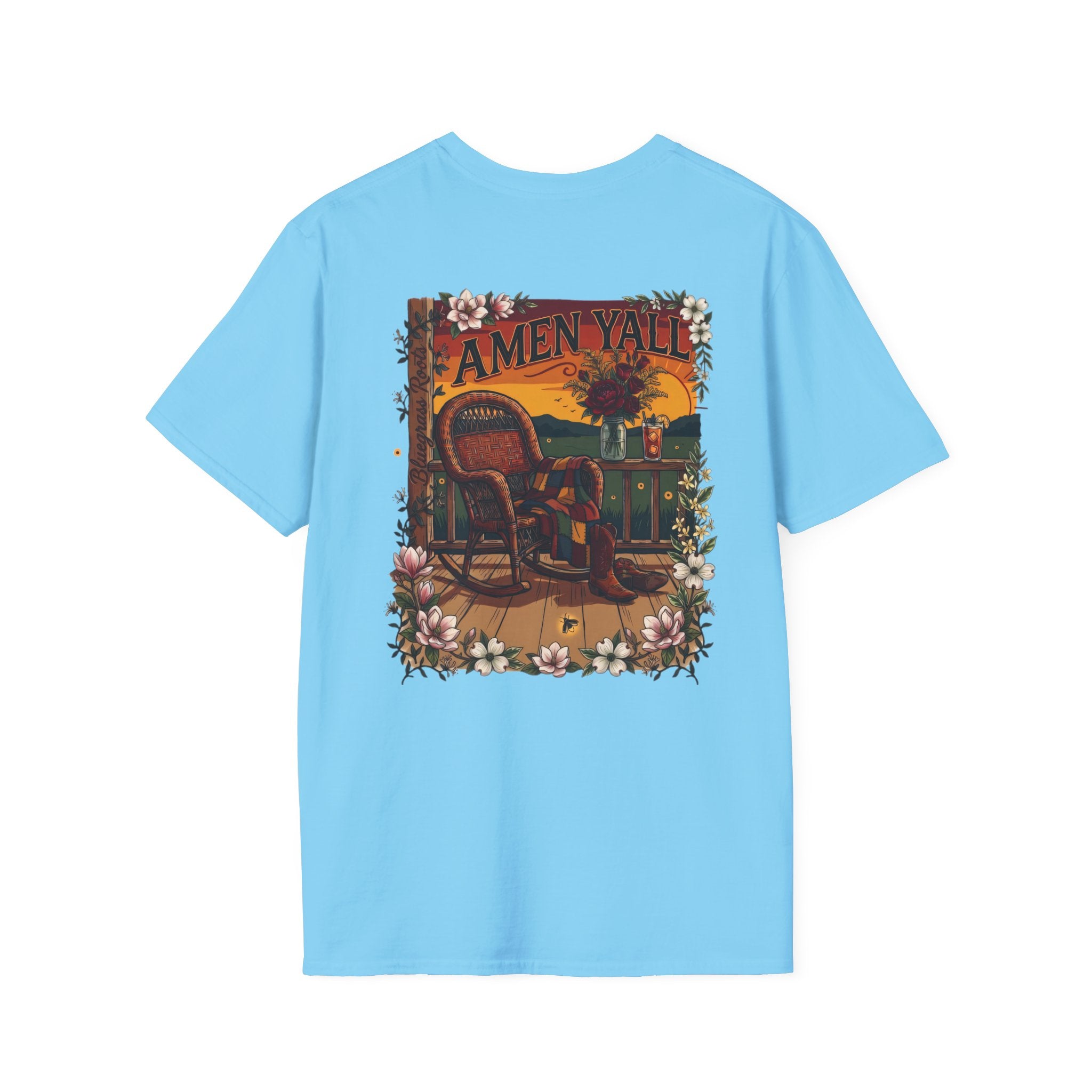 Bluegrass Roots | "Amen, Y'all" Front Porch Rocking Chair Graphic Tee