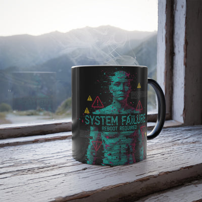 Funny System Failure Magic Mug – Color Changing Gamer Coffee Cup