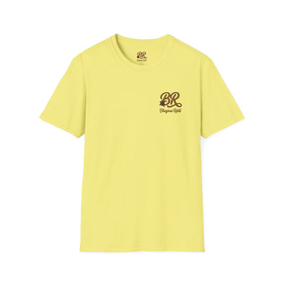 Bluegrass Roots Blessed Stressed Southern Obsessed tee folded flat showing Front graphic