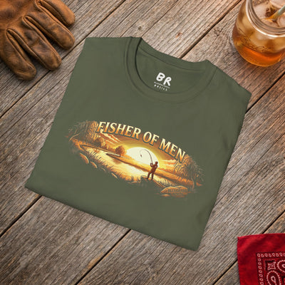 Fisher of Men jesus shirt for men, Fisher of Men angler sunset design