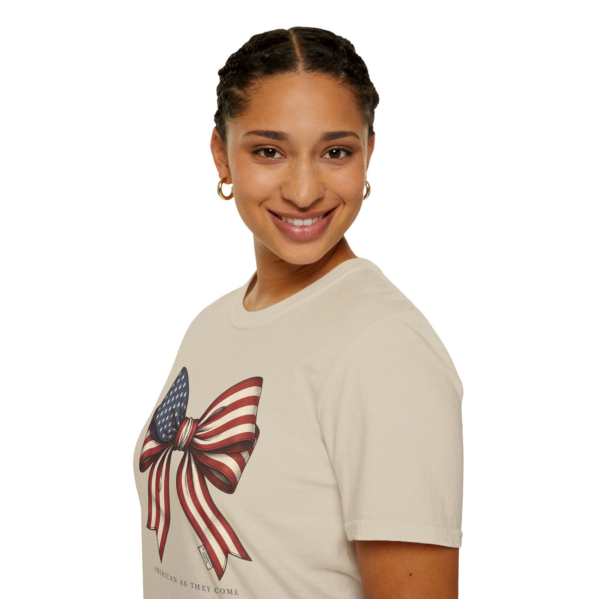American flag bow 4th of July shirt