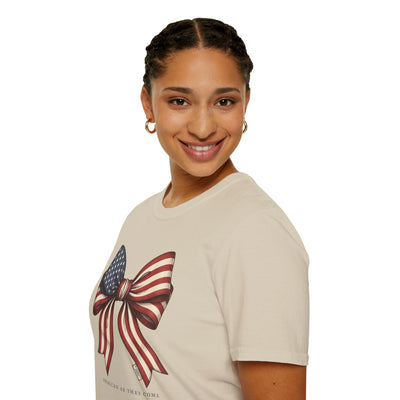 American flag bow 4th of July shirt