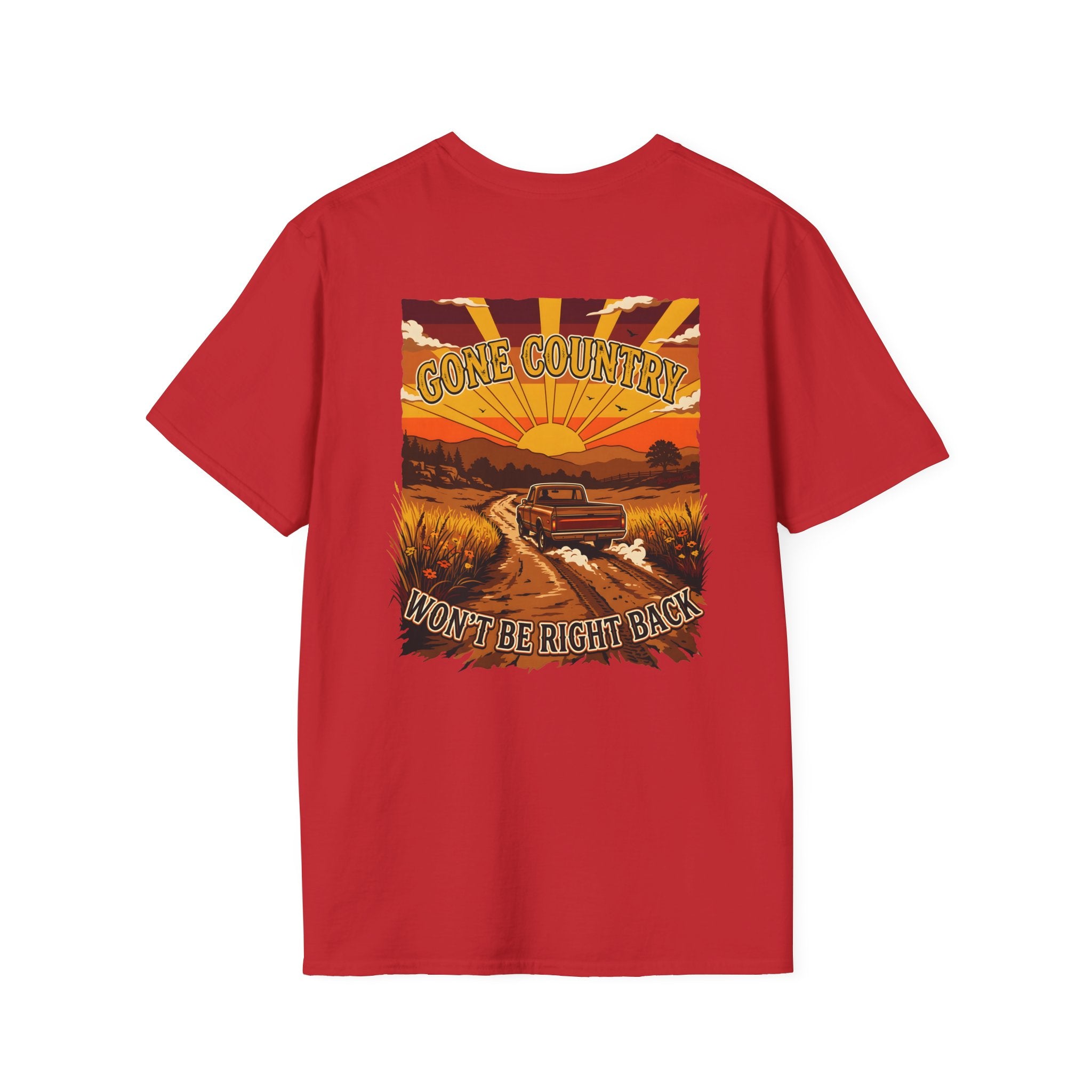 Bluegrass Roots | "Gone Country. Won't Be Right Back." Vintage Truck Sunset Graphic Tee