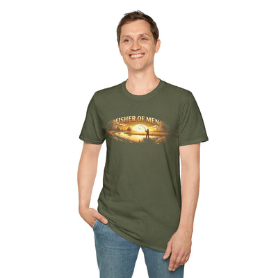 Fisher of Men jesus shirt for men, Fisher of Men angler sunset design