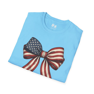 American flag bow 4th of July shirt