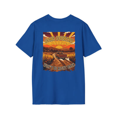 Bluegrass Roots | "Gone Country. Won't Be Right Back." Vintage Truck Sunset Graphic Tee