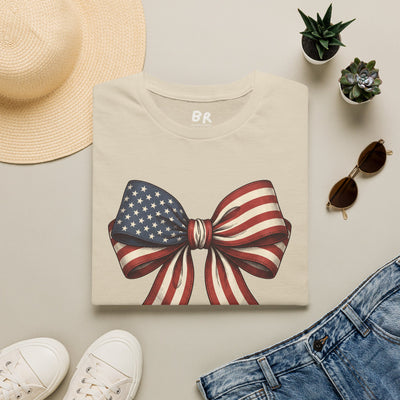 American flag bow 4th of July shirt