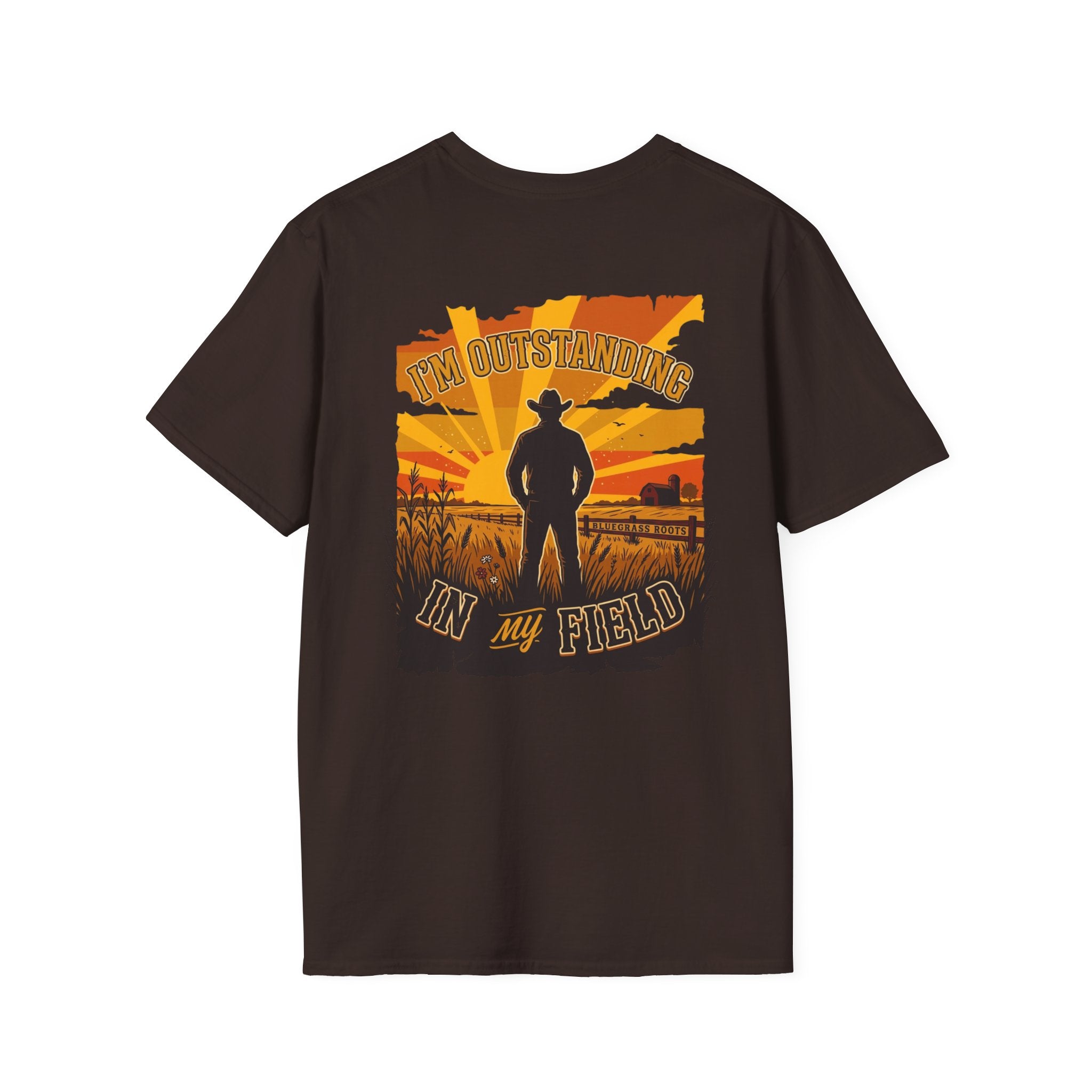 Bluegrass Roots | "I'm Outstanding in My Field" Cowboy Silhouette Graphic Tee