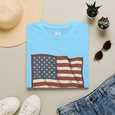 Quilted American flag shirt for women in S